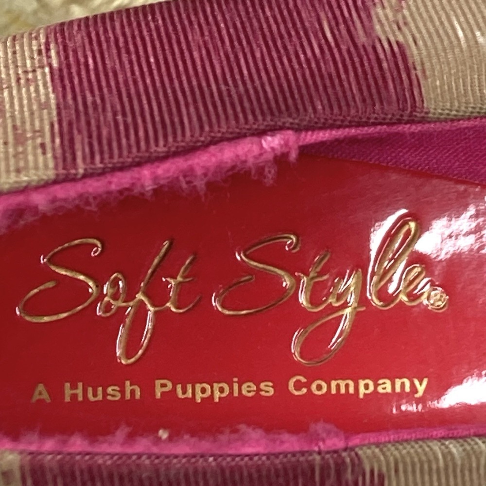 Soft Style Striped Espadrille Wedge Pump Women 8.5 Pink Red Coastal Comfort New - Picture 13 of 14